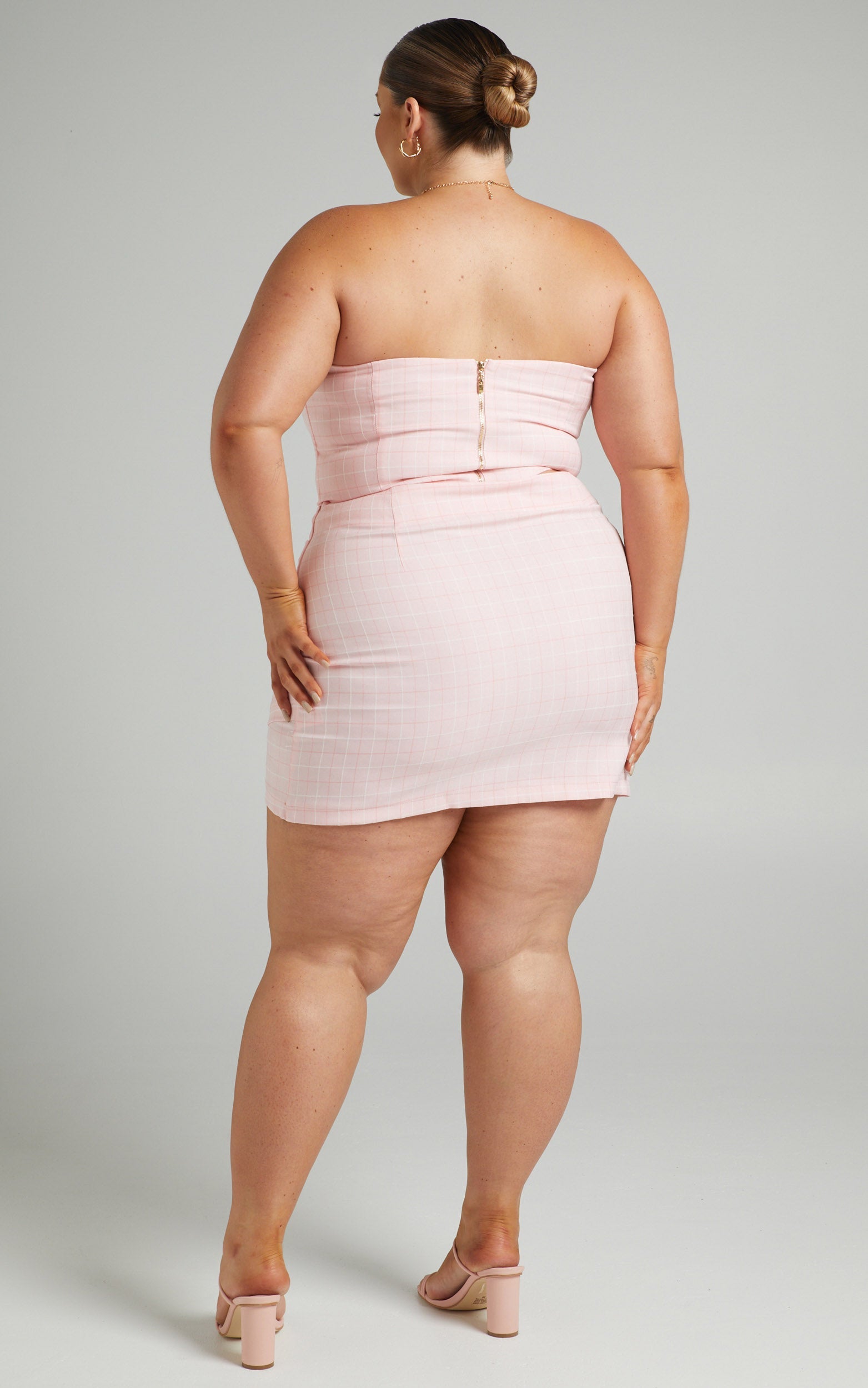 Maddiline Mini Skirt - Wrap Skirt in Pink Check