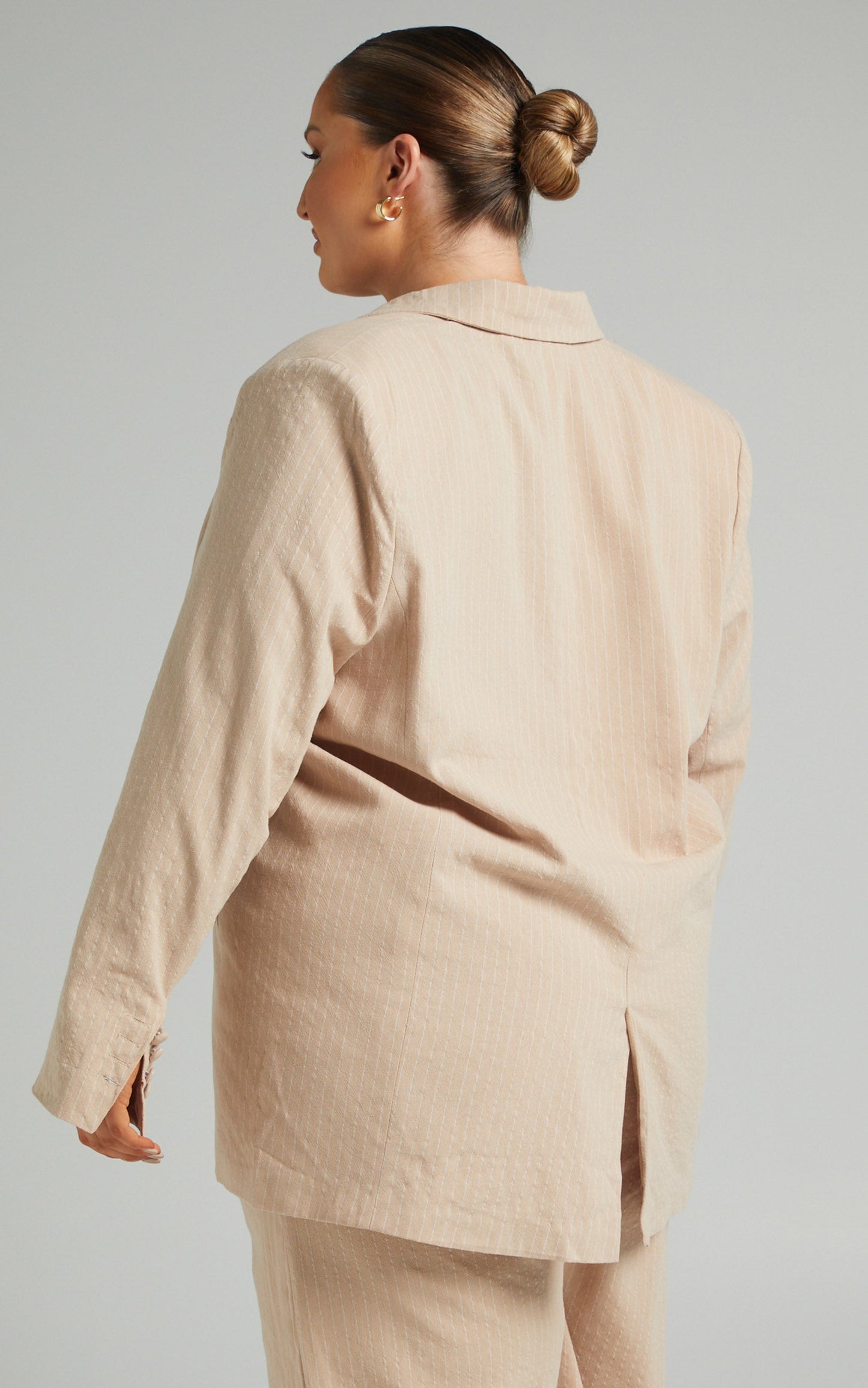 Florencia Pinstripe Blazer in Beige
