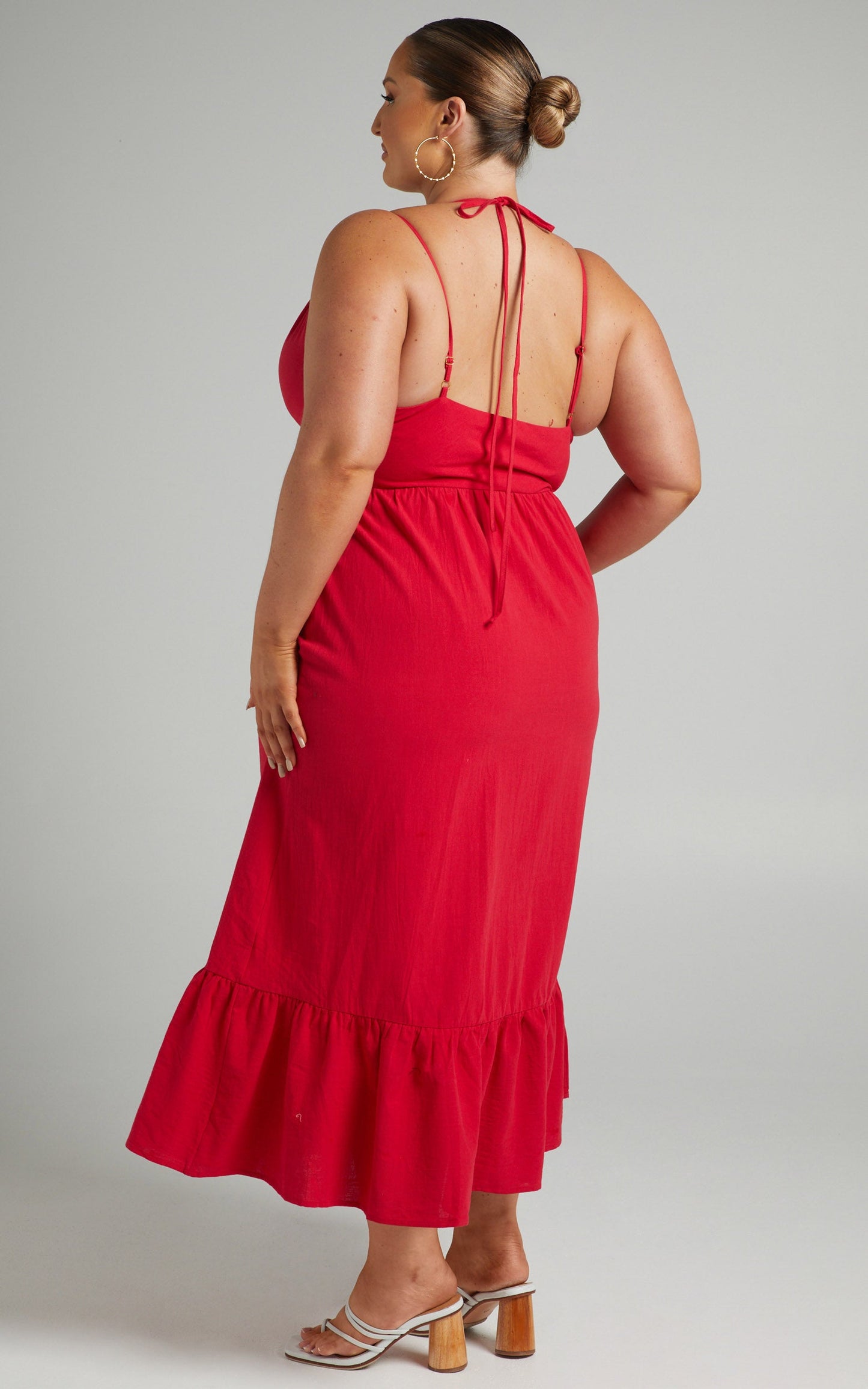 Zhan Double Strap Maxi Dress in Red