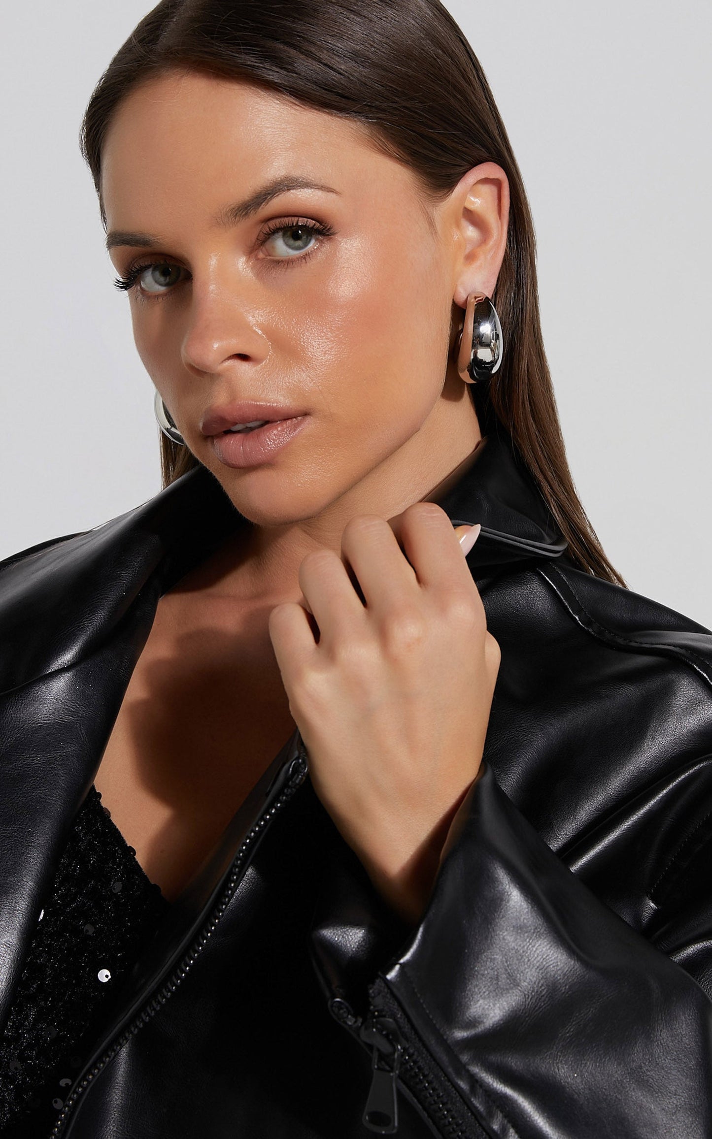 Brixton Earring - Chunky Open Back Earring in Silver