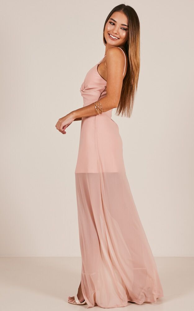 Knot My Fault Maxi Dress In Blush