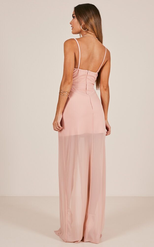 Knot My Fault Maxi Dress In Blush