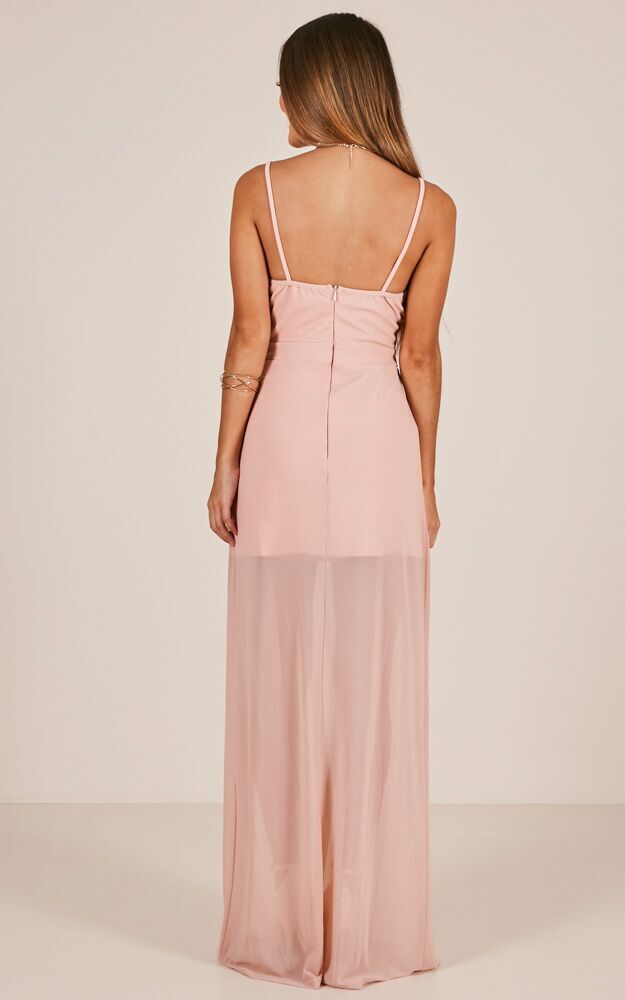 Knot My Fault Maxi Dress In Blush