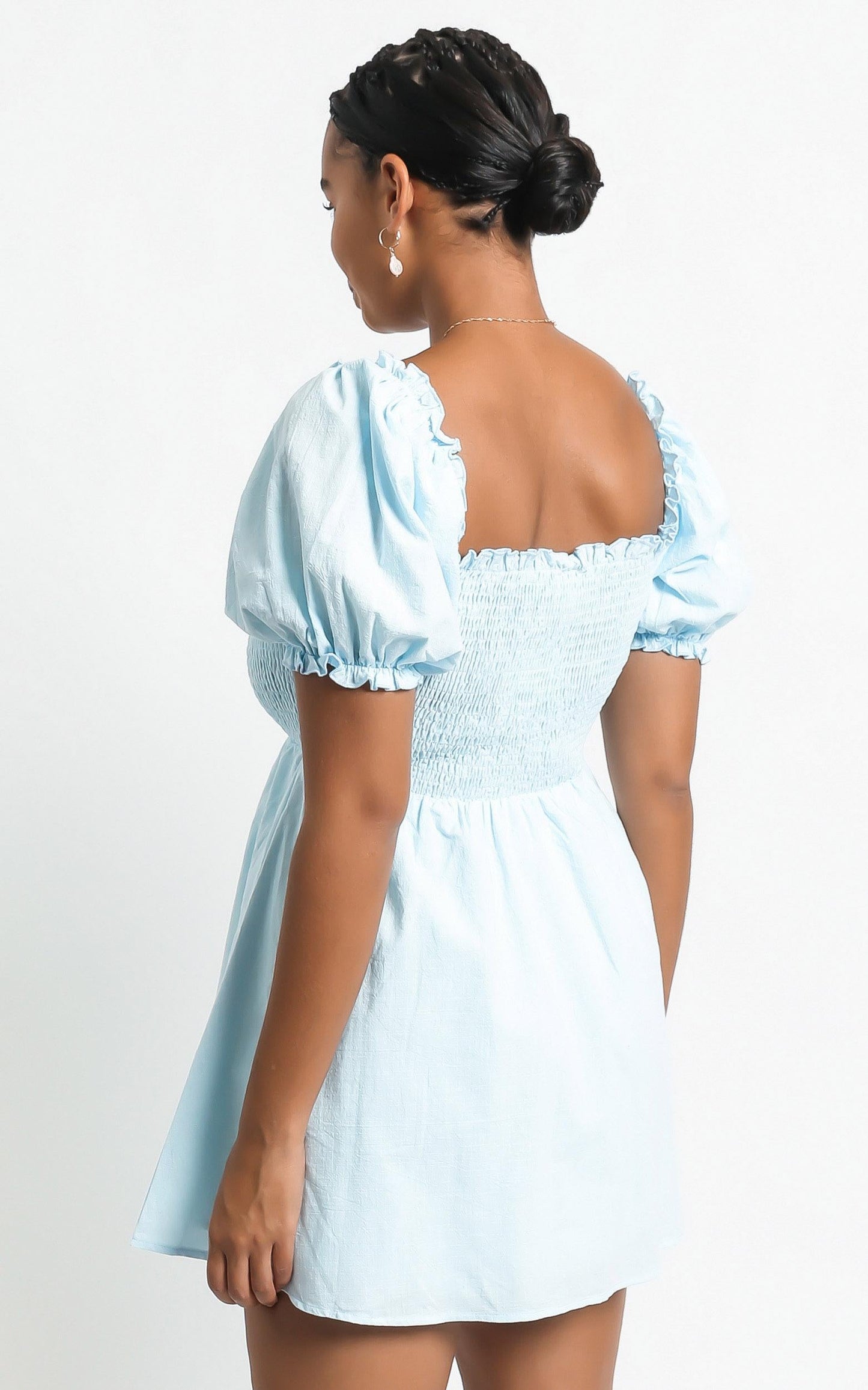 Mulberry Dress in Blue Linen Look