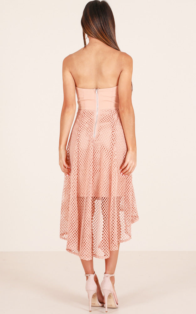 Blame Game Dress In Beige