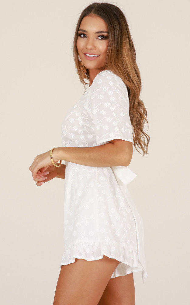 Sweet As Honey Playsuit In White