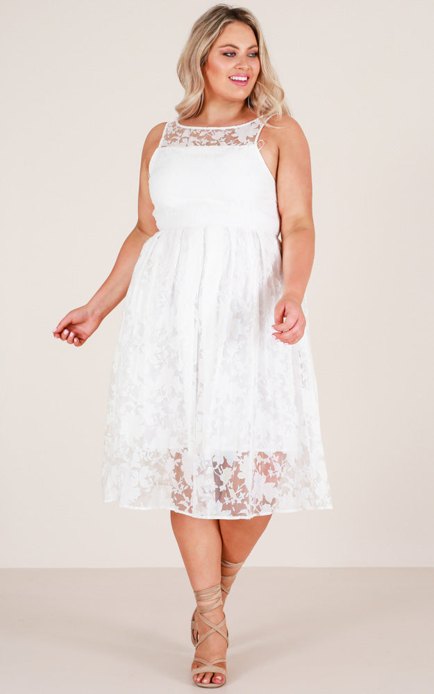 Mad Tea Party Dress In White
