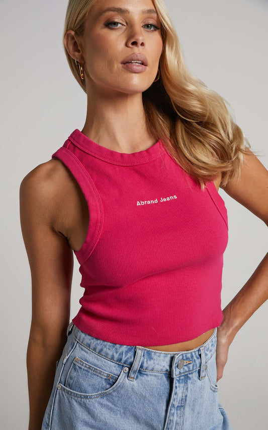 Abrand - A Heather Singlet in Super Pink