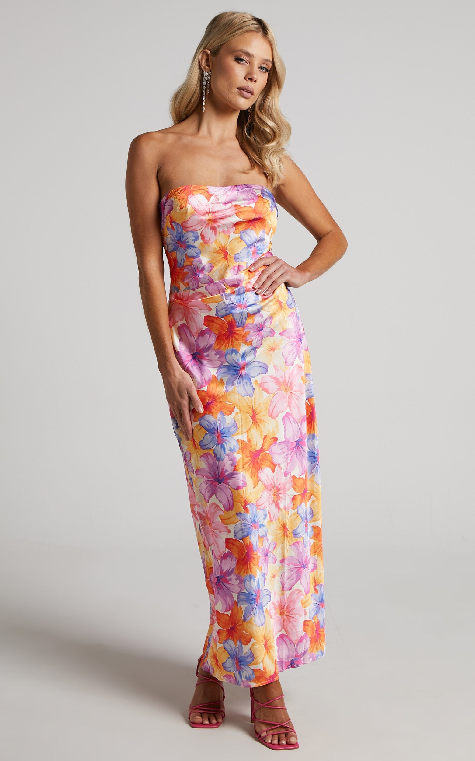 Runaway The Label - Splendour Strapless Dress in Multi Floral