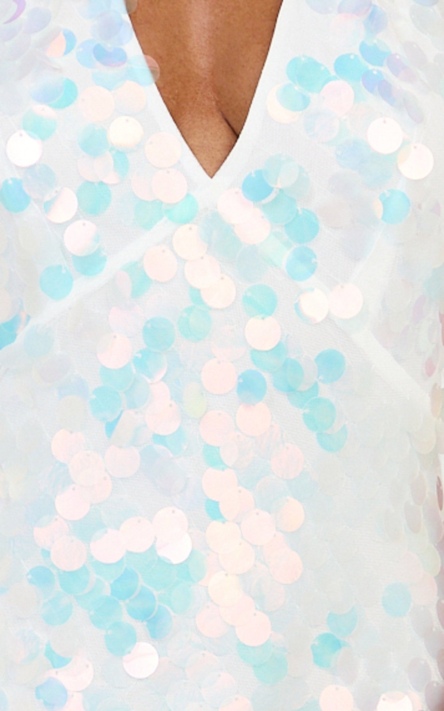 Seville Maxi Dress - Halter Neck Sequin Dress in Iridescent