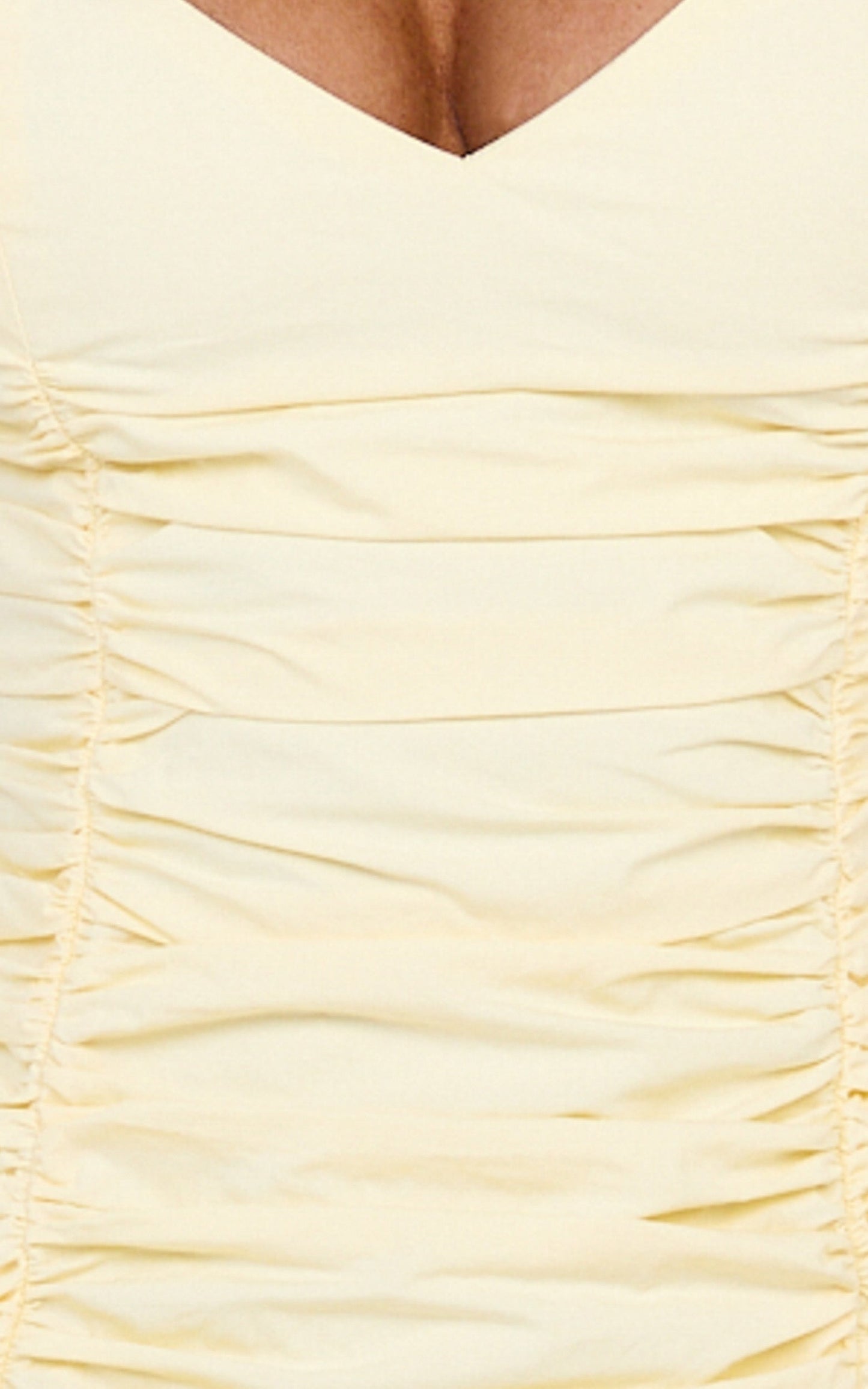 Saphira Maxi Dress - Off Shoulder Plunge Frill Hem Dress in Lemon