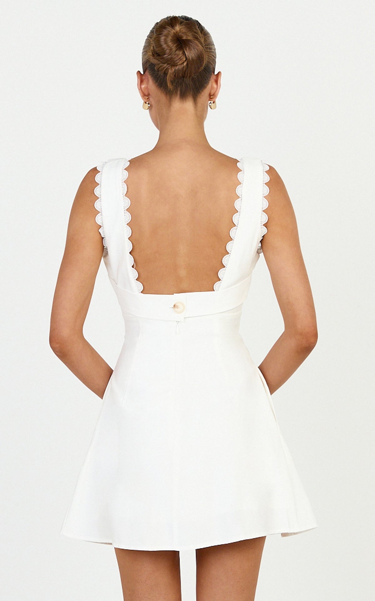 Tracey Mini Dress – Fit-and-Flare-Kleid mit Polka-Dots in Weiß