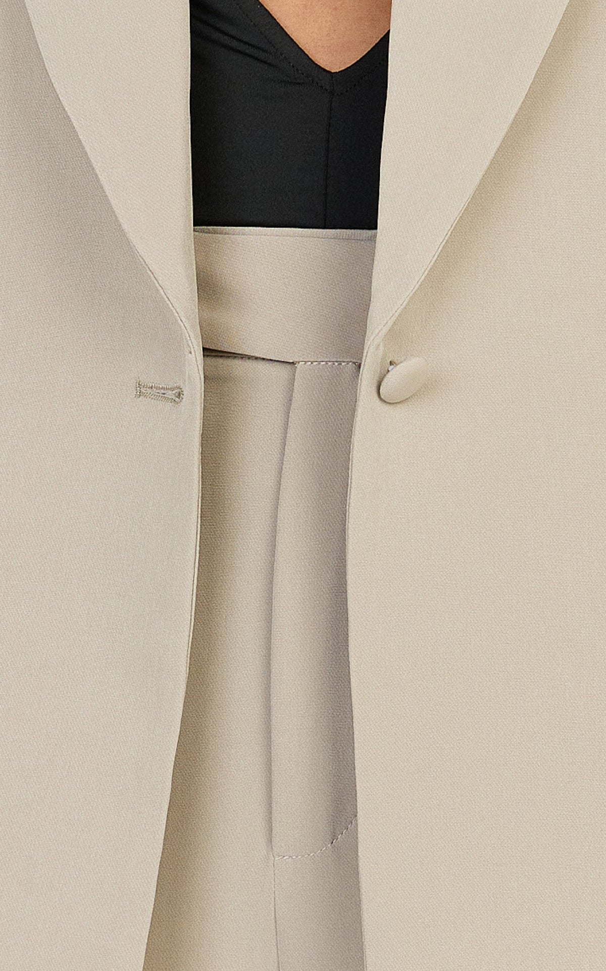 Selena Blazer - Oversized Einreihiger Blazer in Neutral