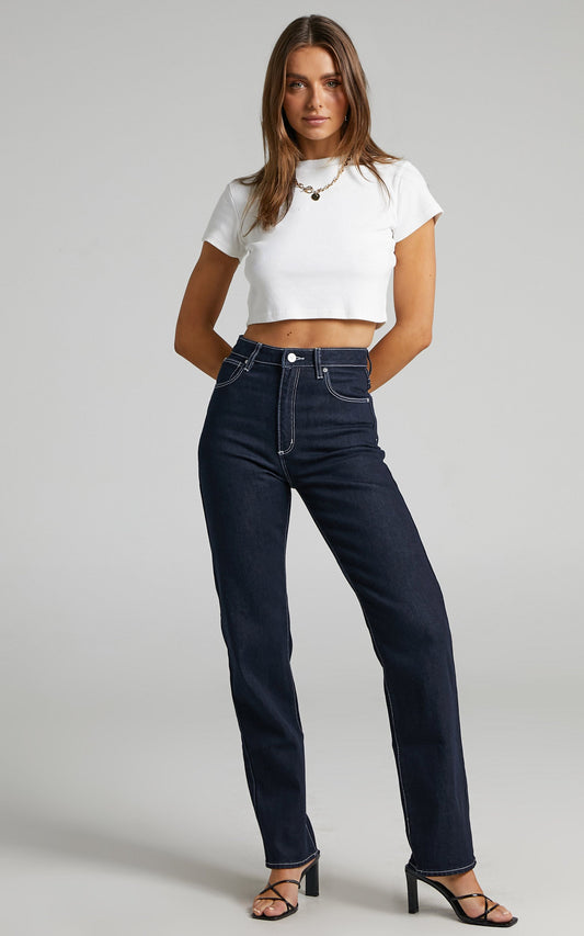 Abrand - A '94 High Straight Alice Jean in Rinse Denim