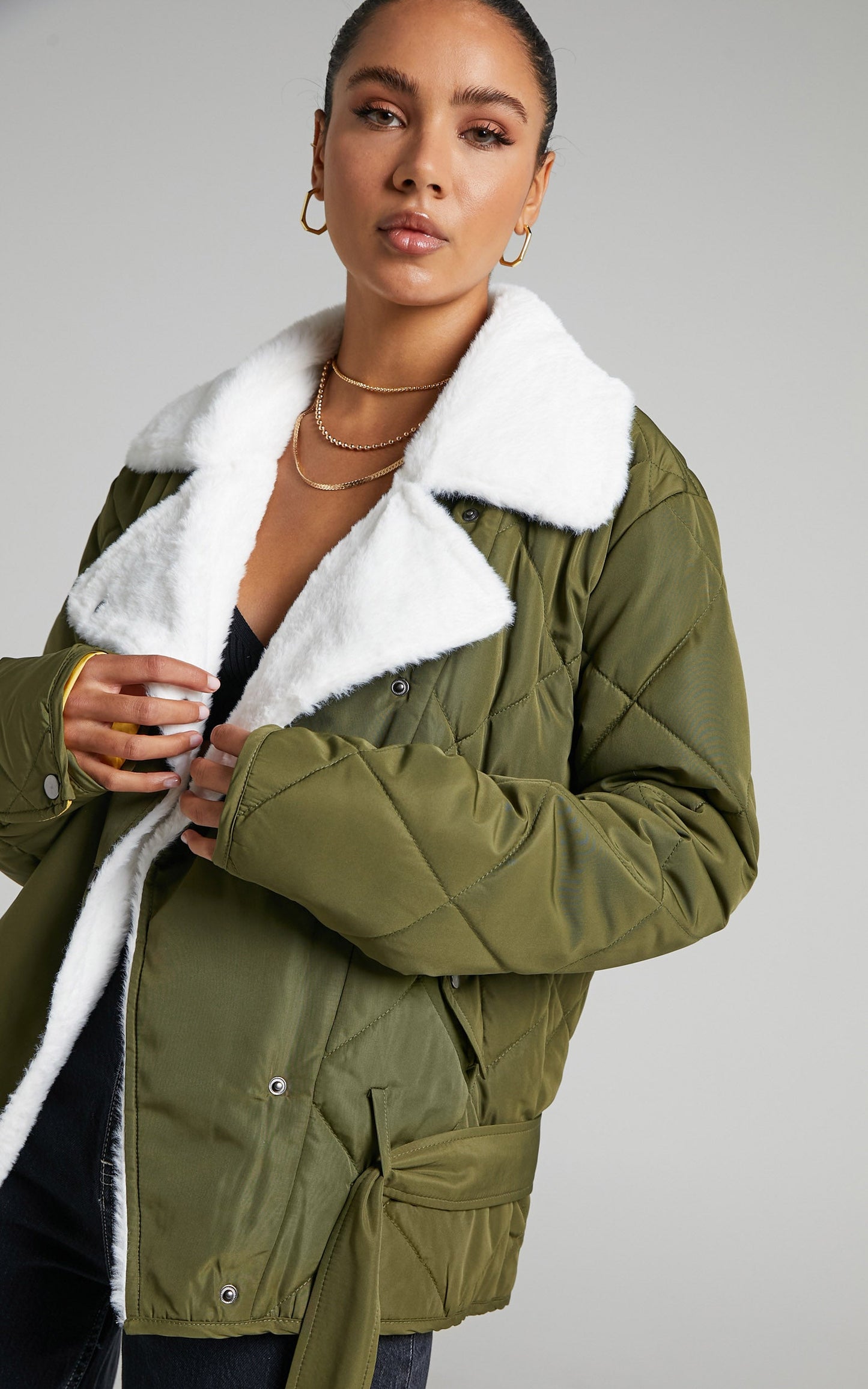 Fayth Jacket - Aviator Jacket in Khaki