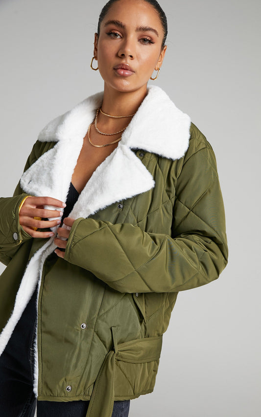 Fayth Jacket - Aviator Jacket in Khaki