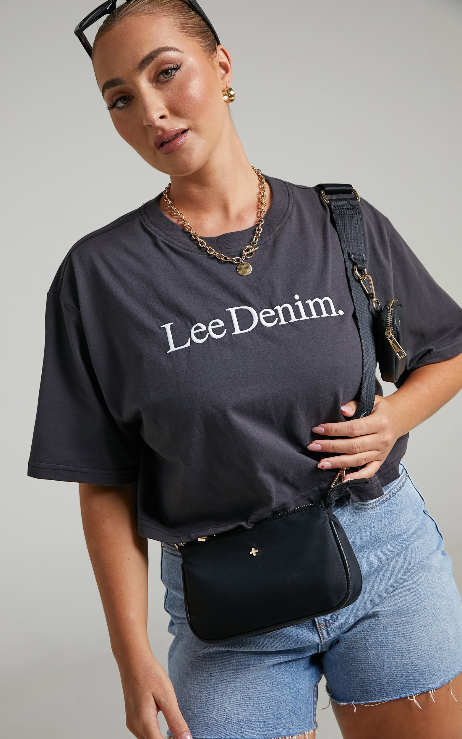 Lee - Baggy Crop Tee in Black