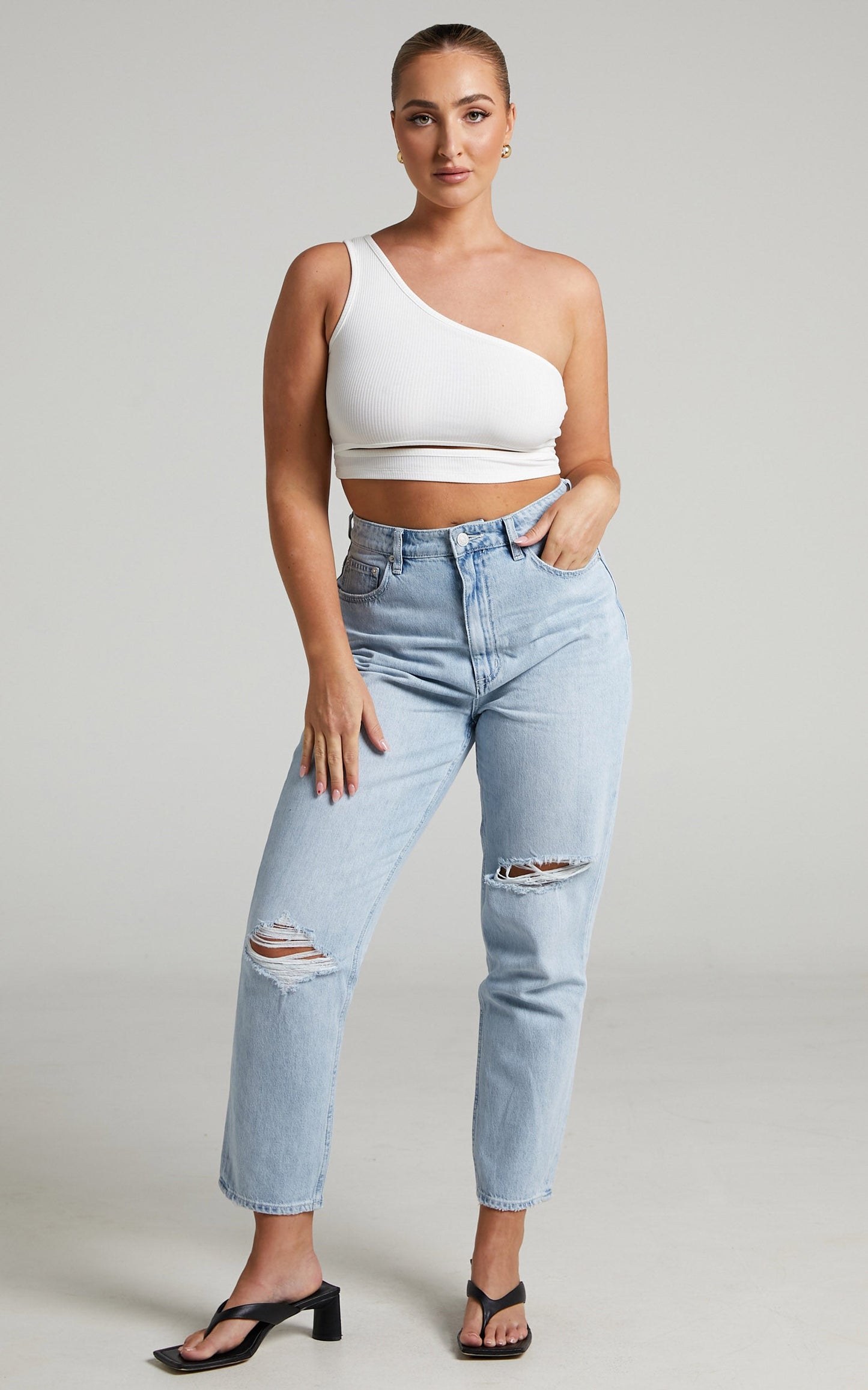 Lee - High Mom Jeans in Oxy Destruct