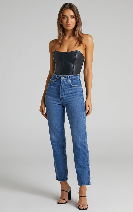 Levi's - High Waisted Ribcage Straight Ankle Jeans in Jazz Jive Together