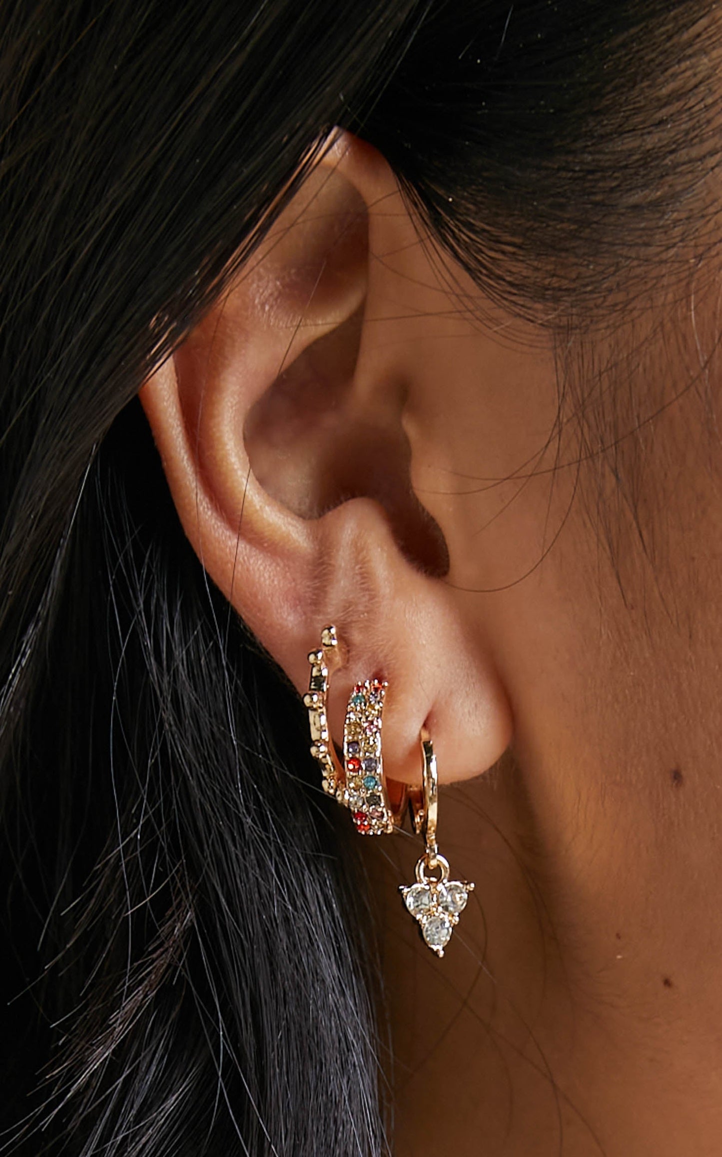 Naomee Earrings Pack of 5 in Gold and Multi