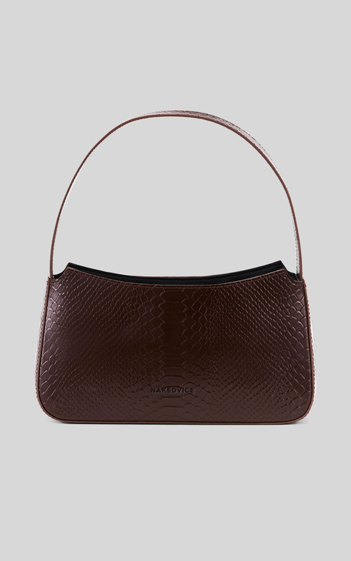 NAKEDVICE - THE CAMELIA BAG in COCOA/SILVER