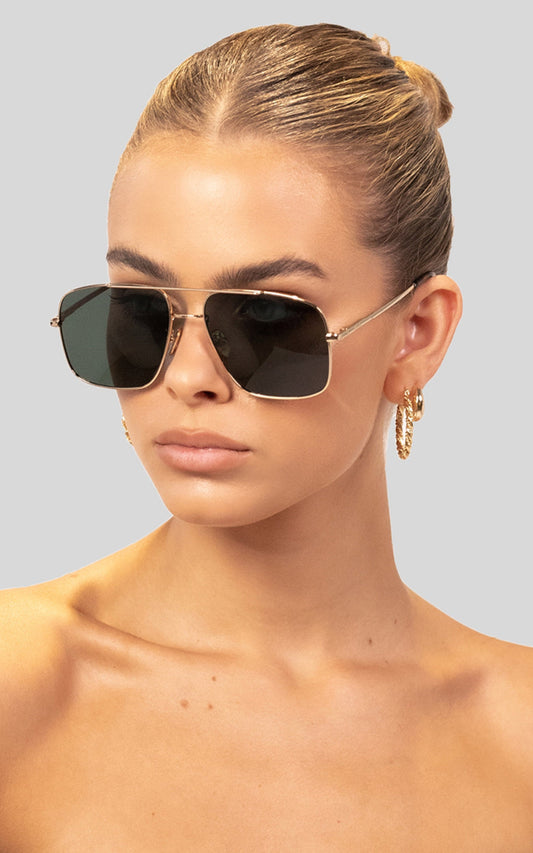 Banbe Eyewear - The Maxwell in Gold Dark Green