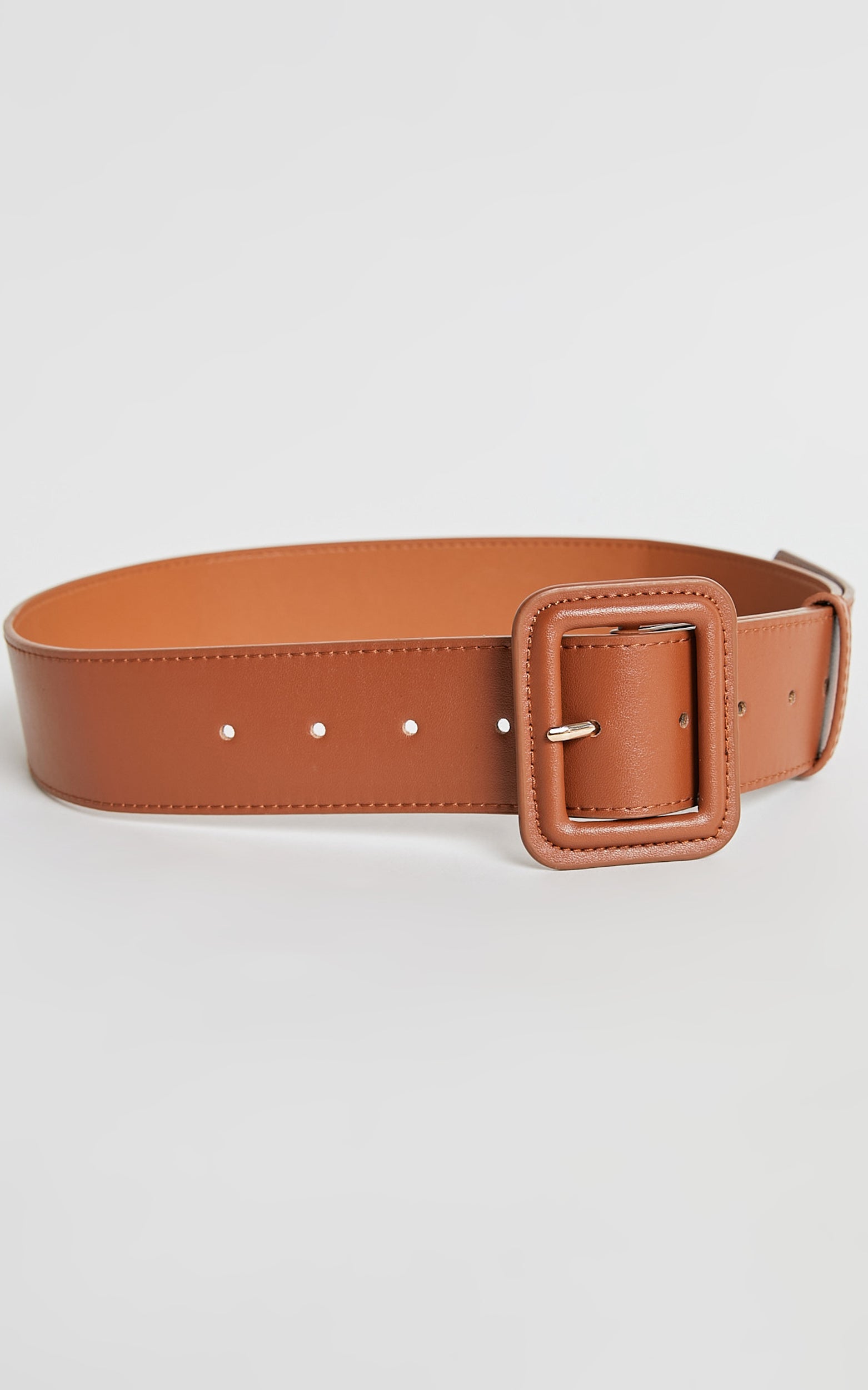 Kaitlin Belt - Buckle Belt in Tan