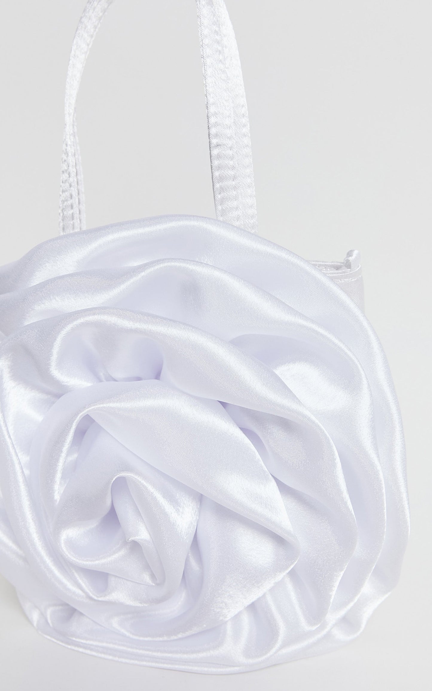 Salina Rosette Mini Satin Bag in White
