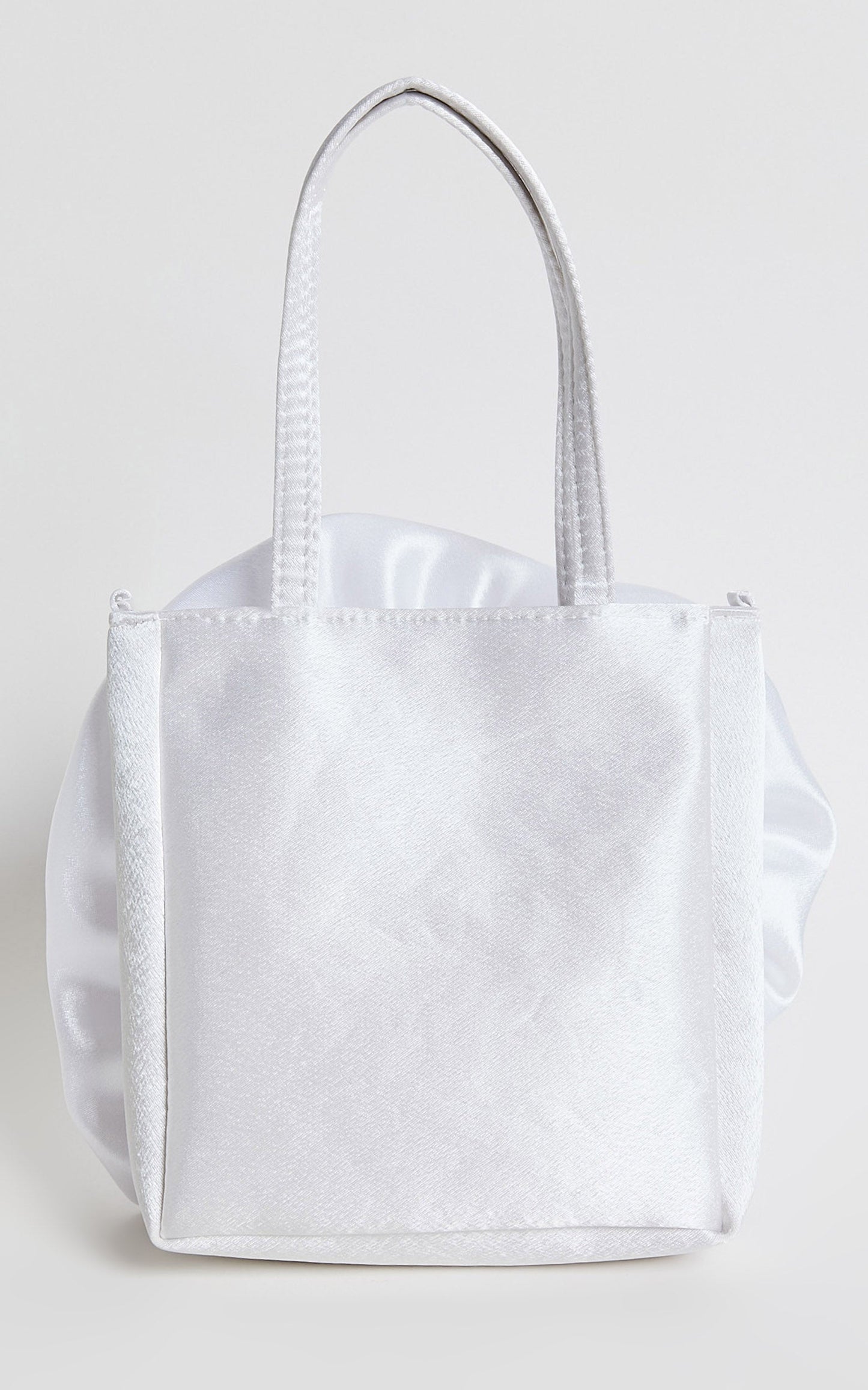 Salina Rosette Mini Satin Bag in White