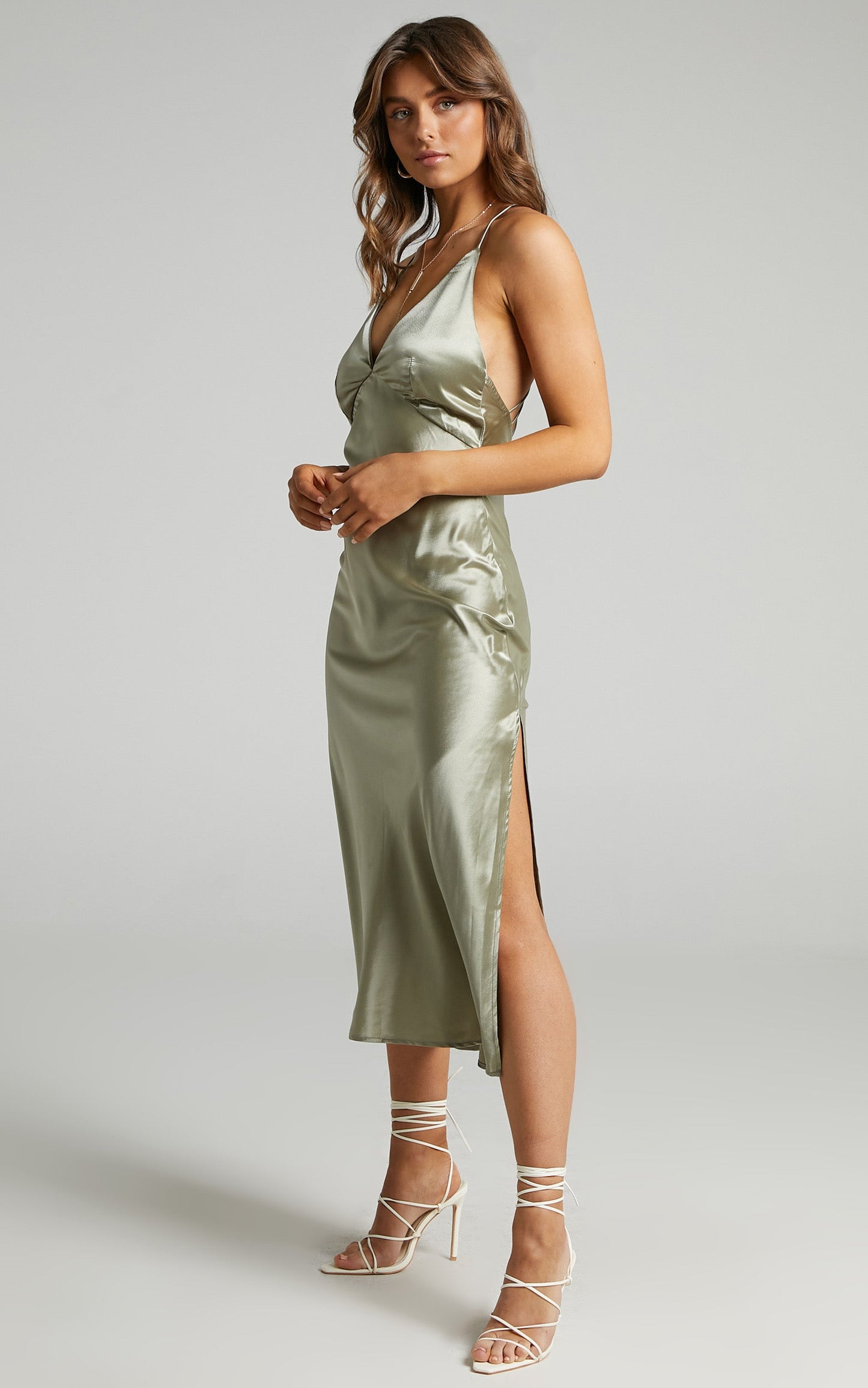 Runaway The Label - Safia Slip Dress in Sage