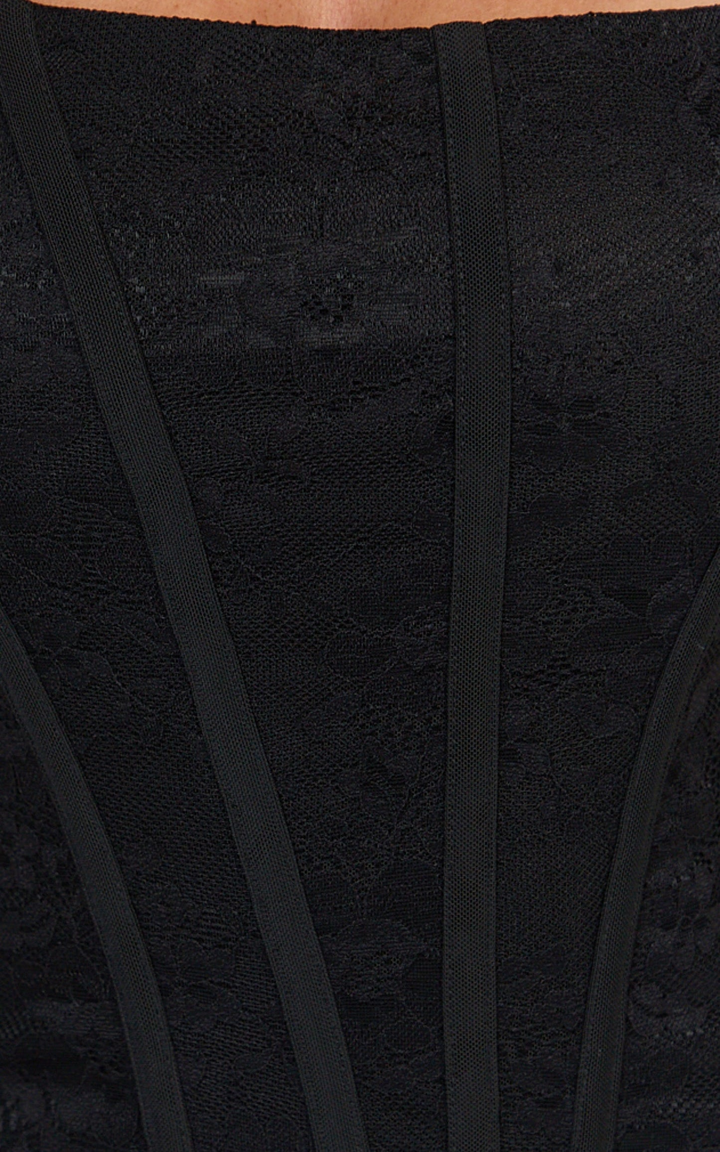 Colette Top - Strapless Lace Corset Top in Black