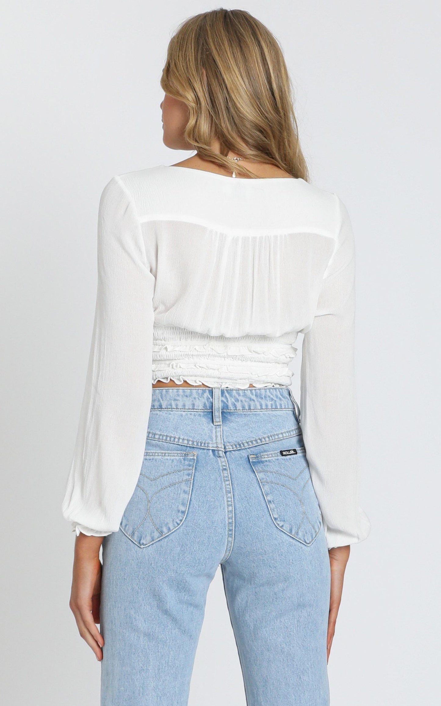 Eugenie Long Sleeve Top in White