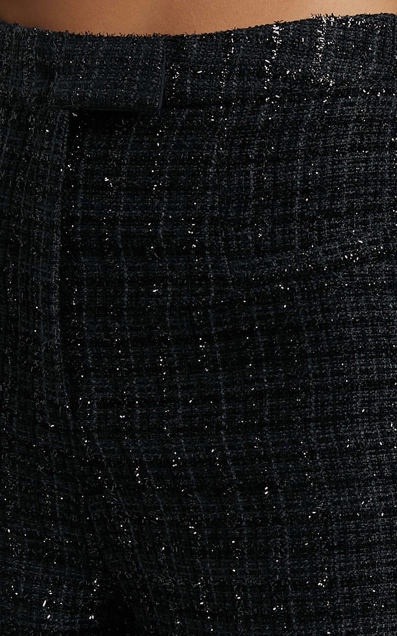 Dominik Pants - Tweed Tailored High Waisted Wide Leg in Black