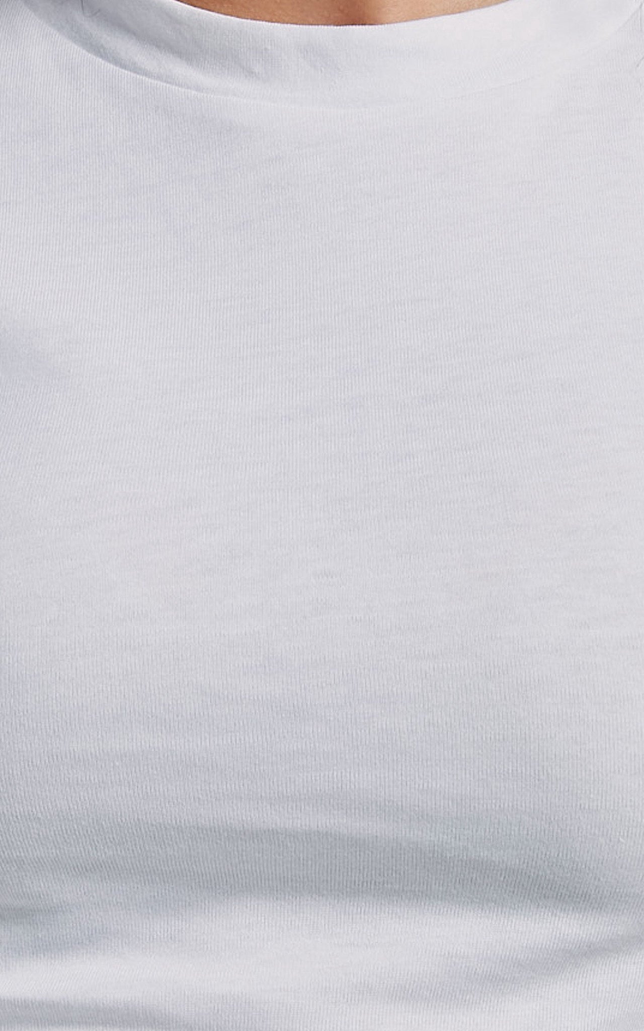 Khaila Top - Crew Neck Cropped Short Sleeve Baby Tee in White