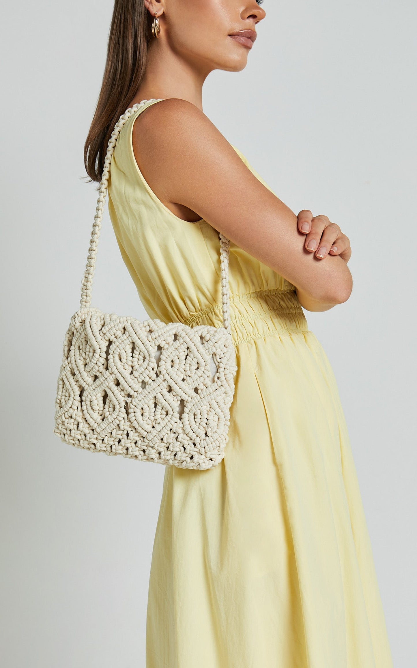 Bondi Bag - Macramae Crossbody in Cream