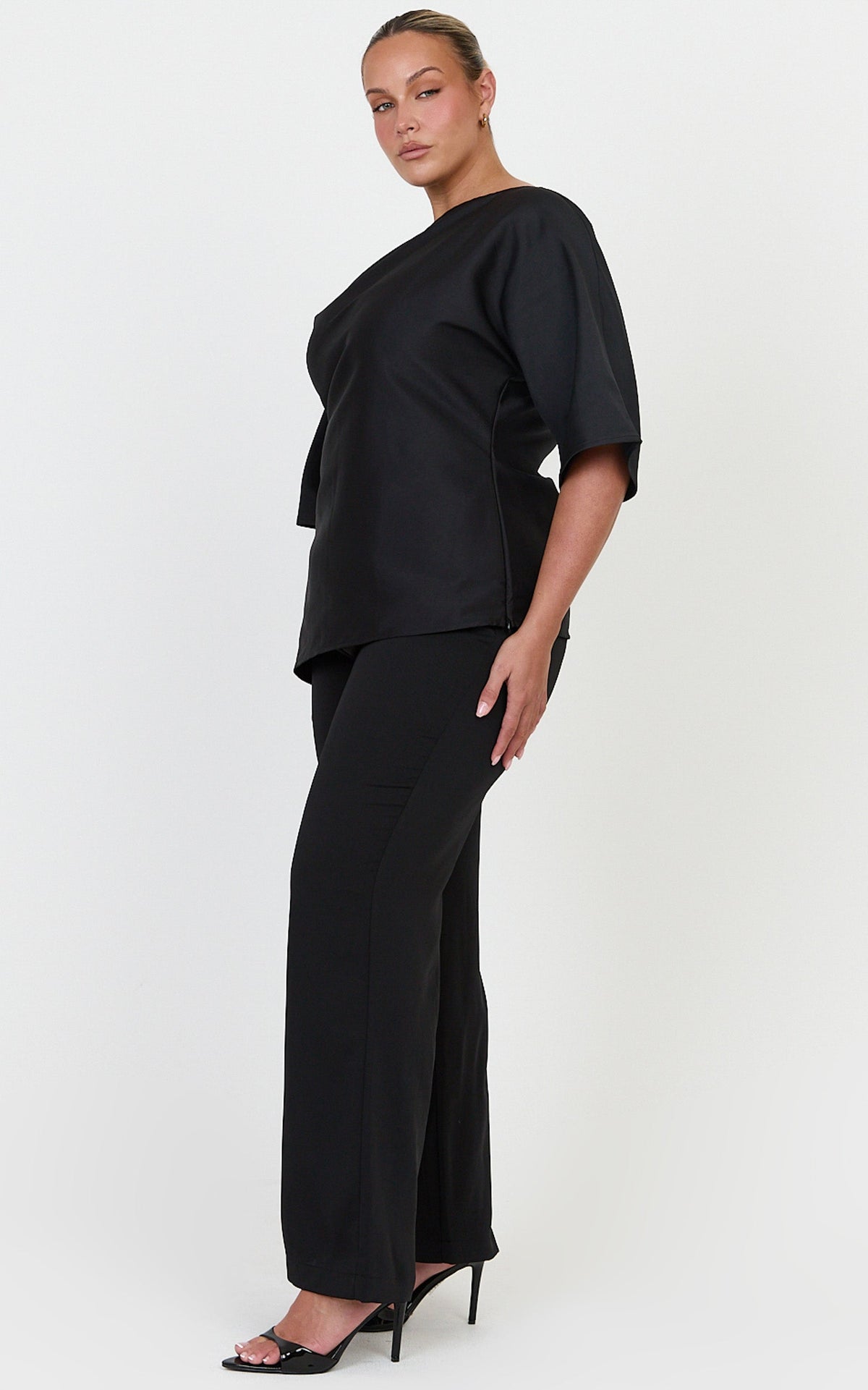Isabella Pants - High Rise Wide Leg Pants in Black
