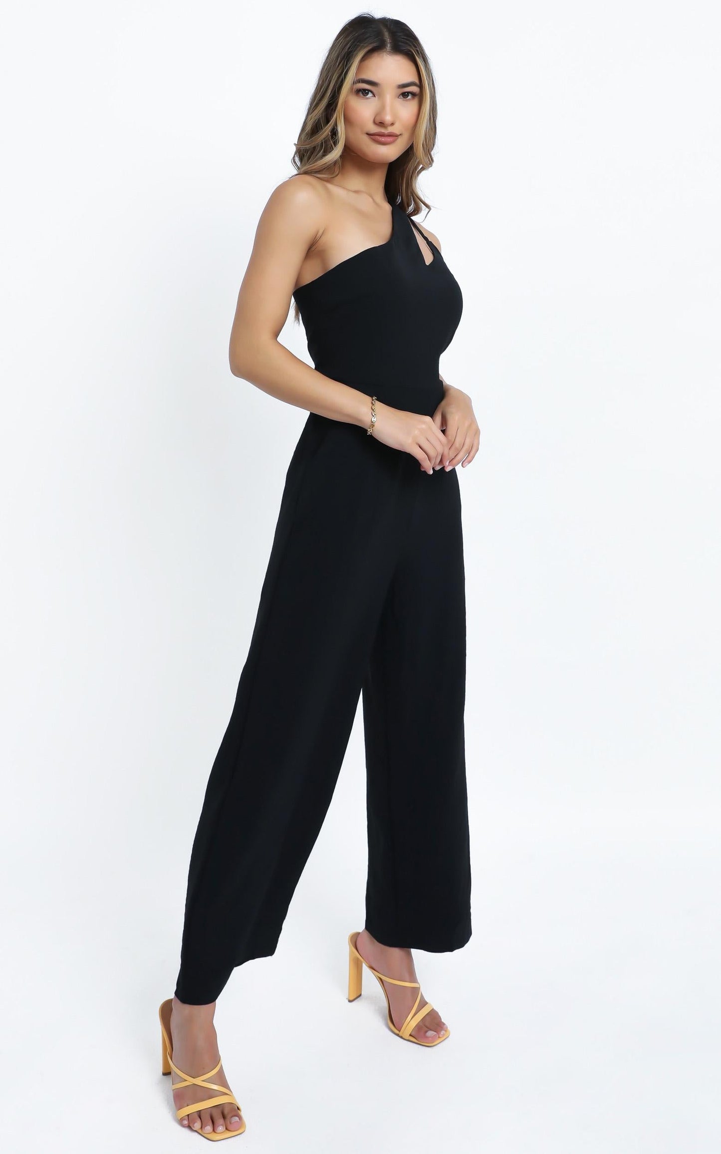 River Asymmetric Jumpsuit in Black
