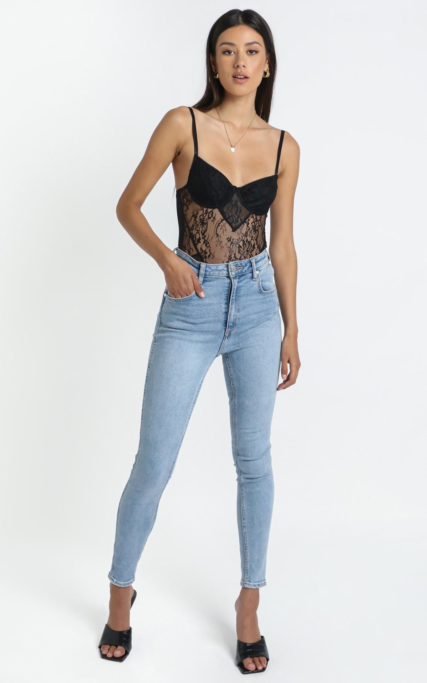 Tobi Bodysuit in Black Lace