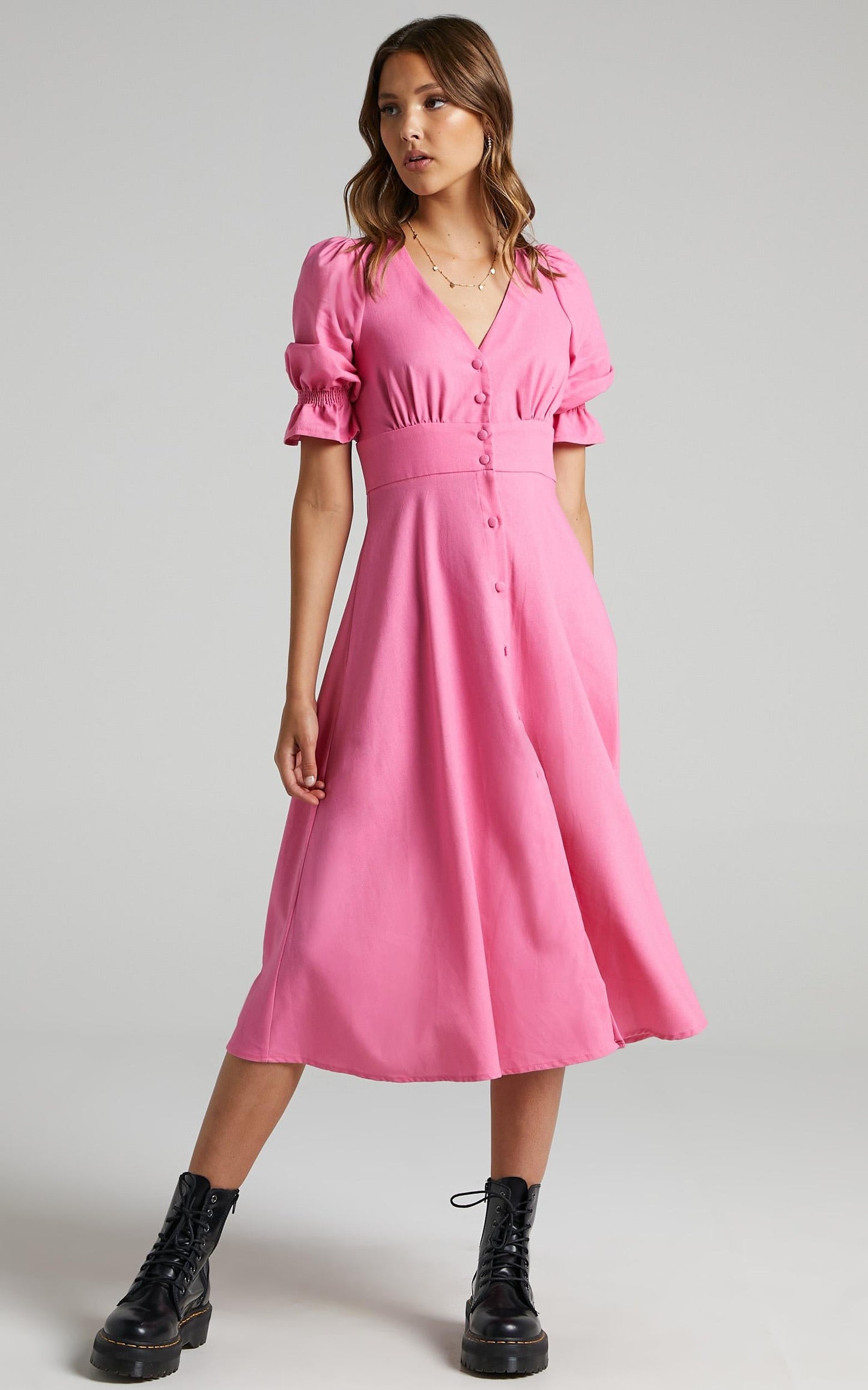 Jaycee Dress in Bubblegum Pink