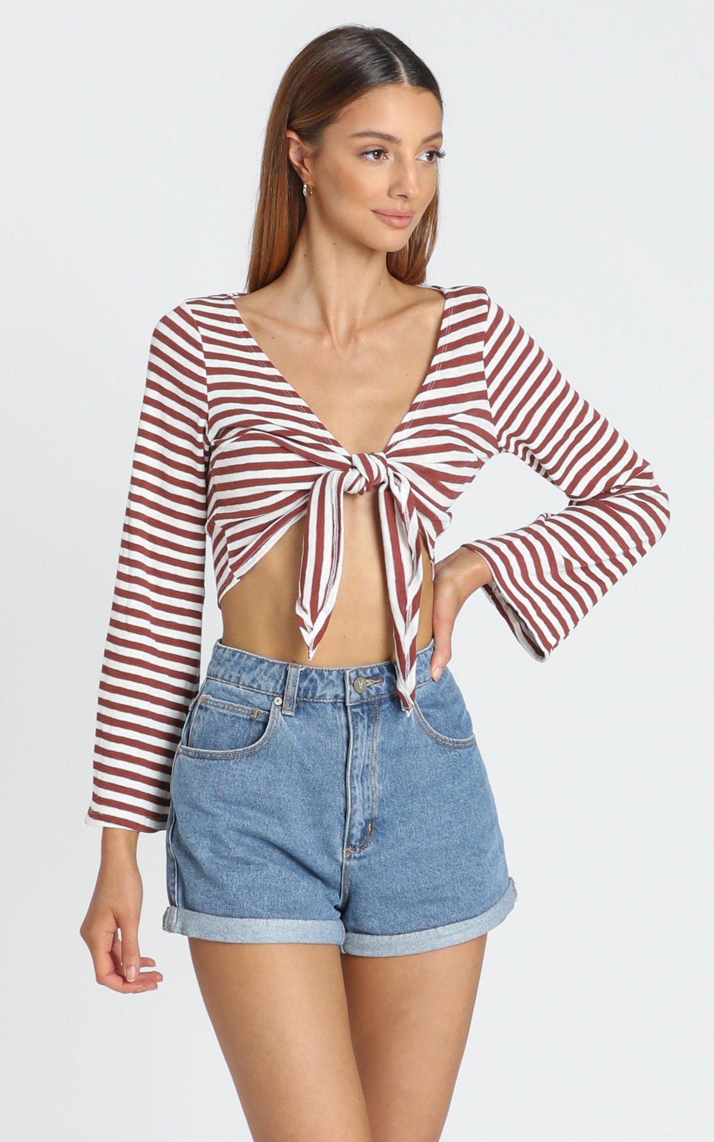 Elixir Top in Red and White Stripe