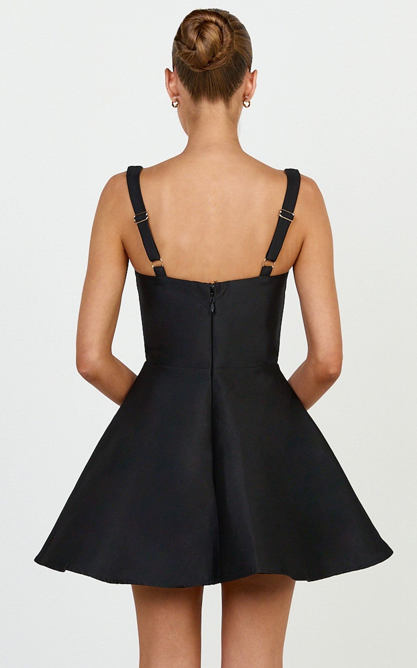 Talia Mini Dress - Scoop Neck Fit And Flare Dres in Black