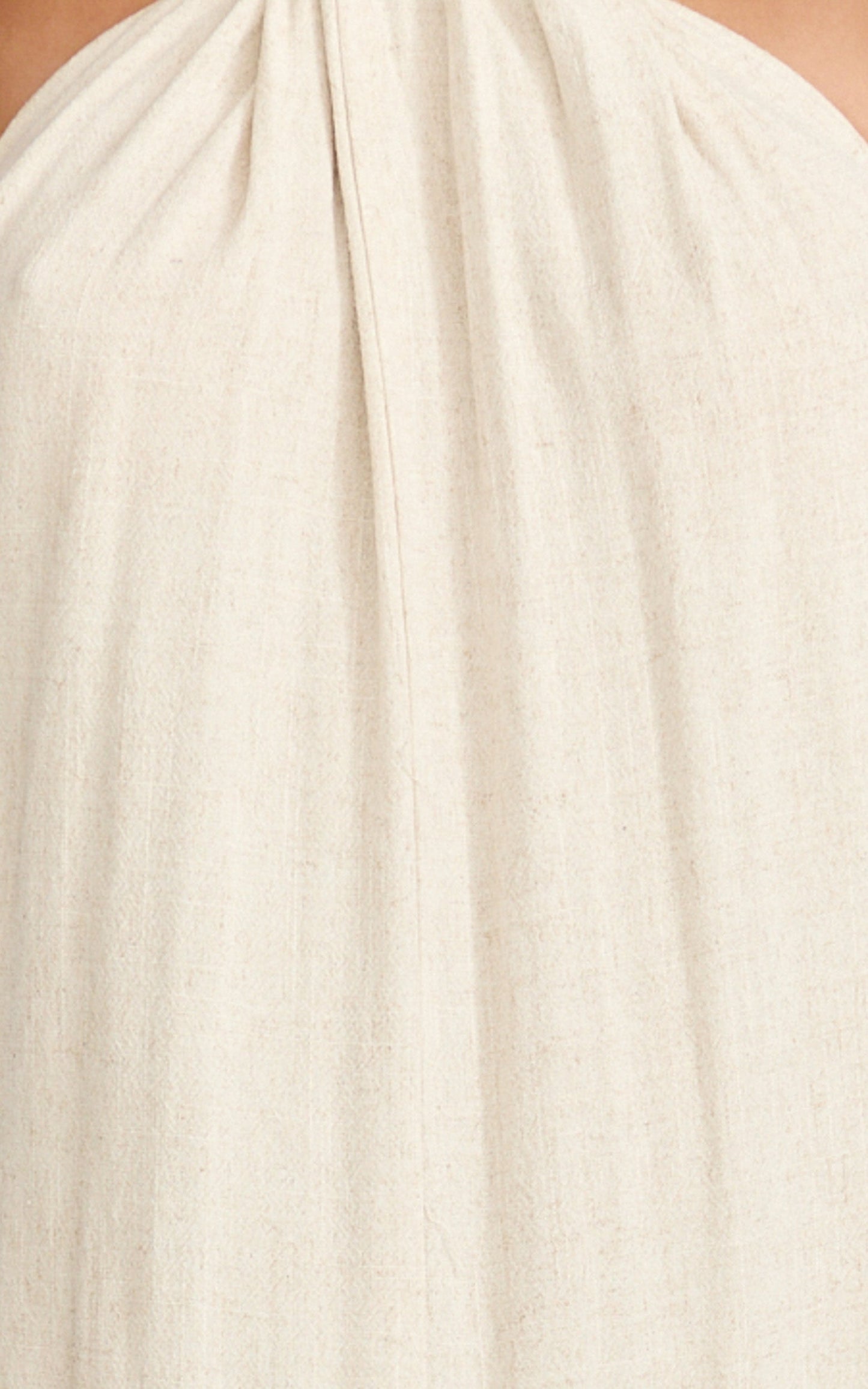 Hilda Maxi Dress - Knot Detail Halter Neck Maxi Dress in Natural