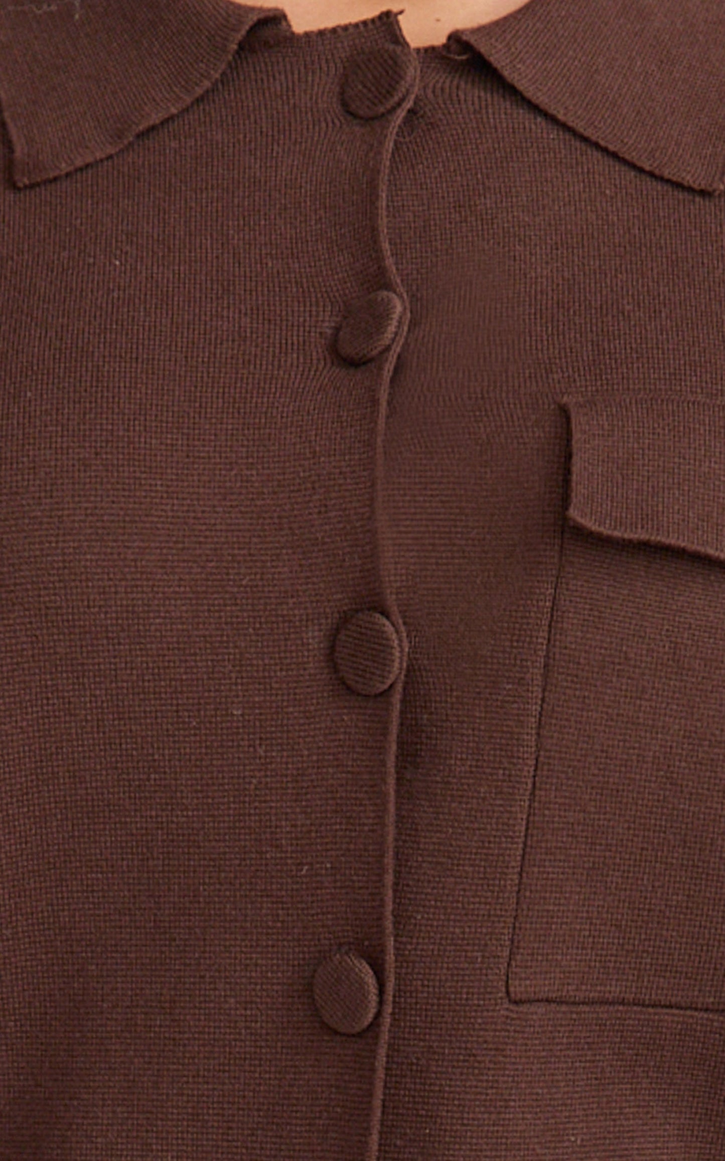 Isabel Top - Long Sleeve Oversized Knit Shacket in Chocolate