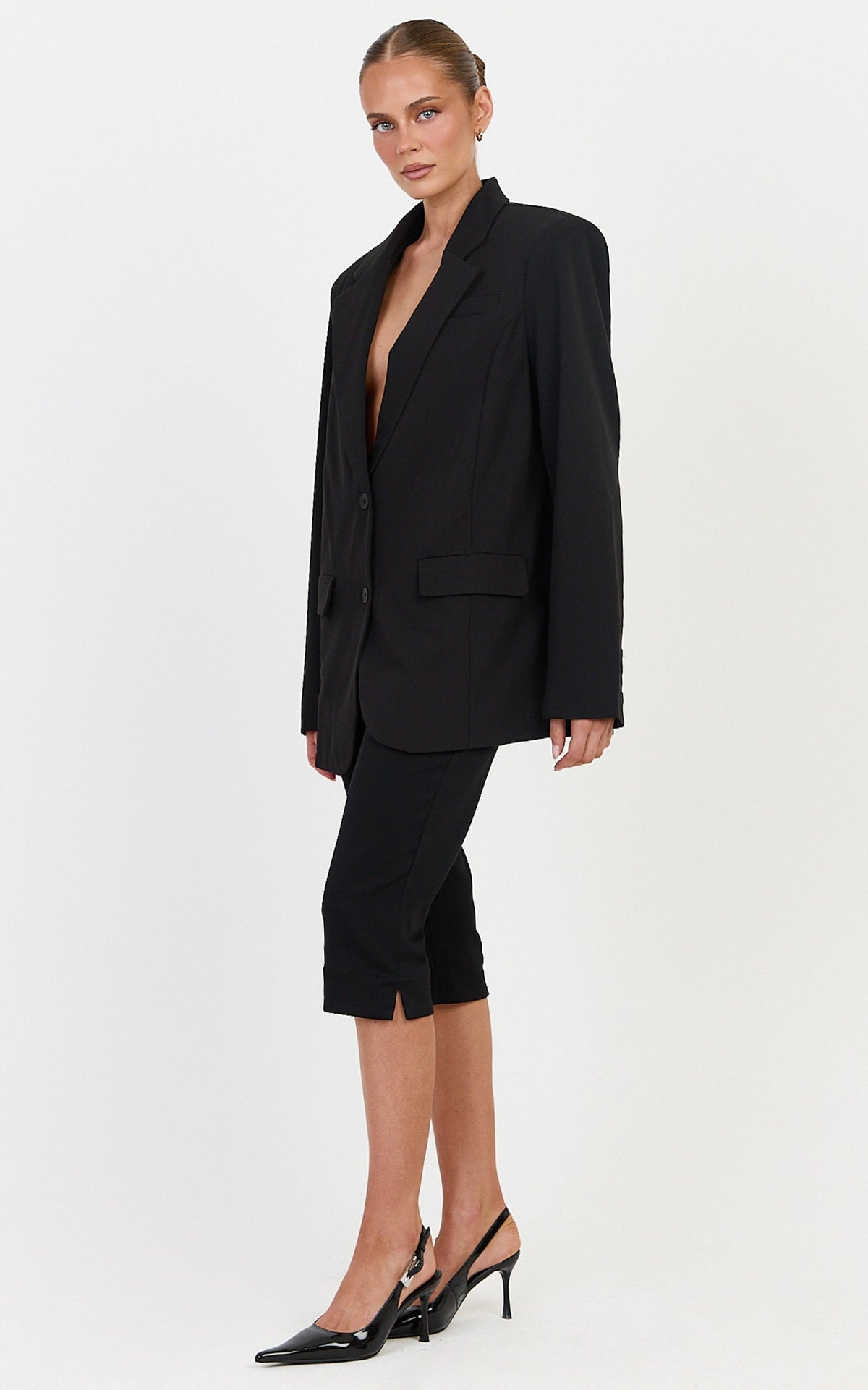 Lorcan Blazer – Oversized Boyfriend Fit Blazer in Schwarz
