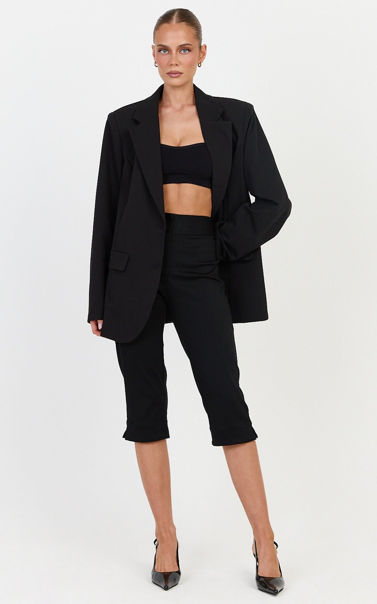 Lorcan Blazer – Oversized Boyfriend Fit Blazer in Schwarz