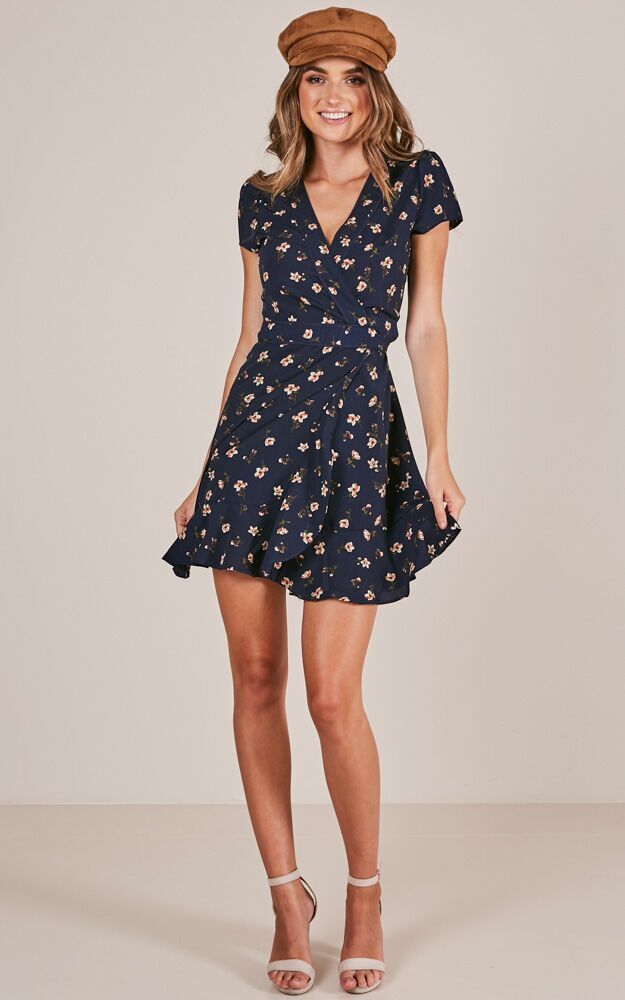 Full Speed Ahead Dress In Navy Floral