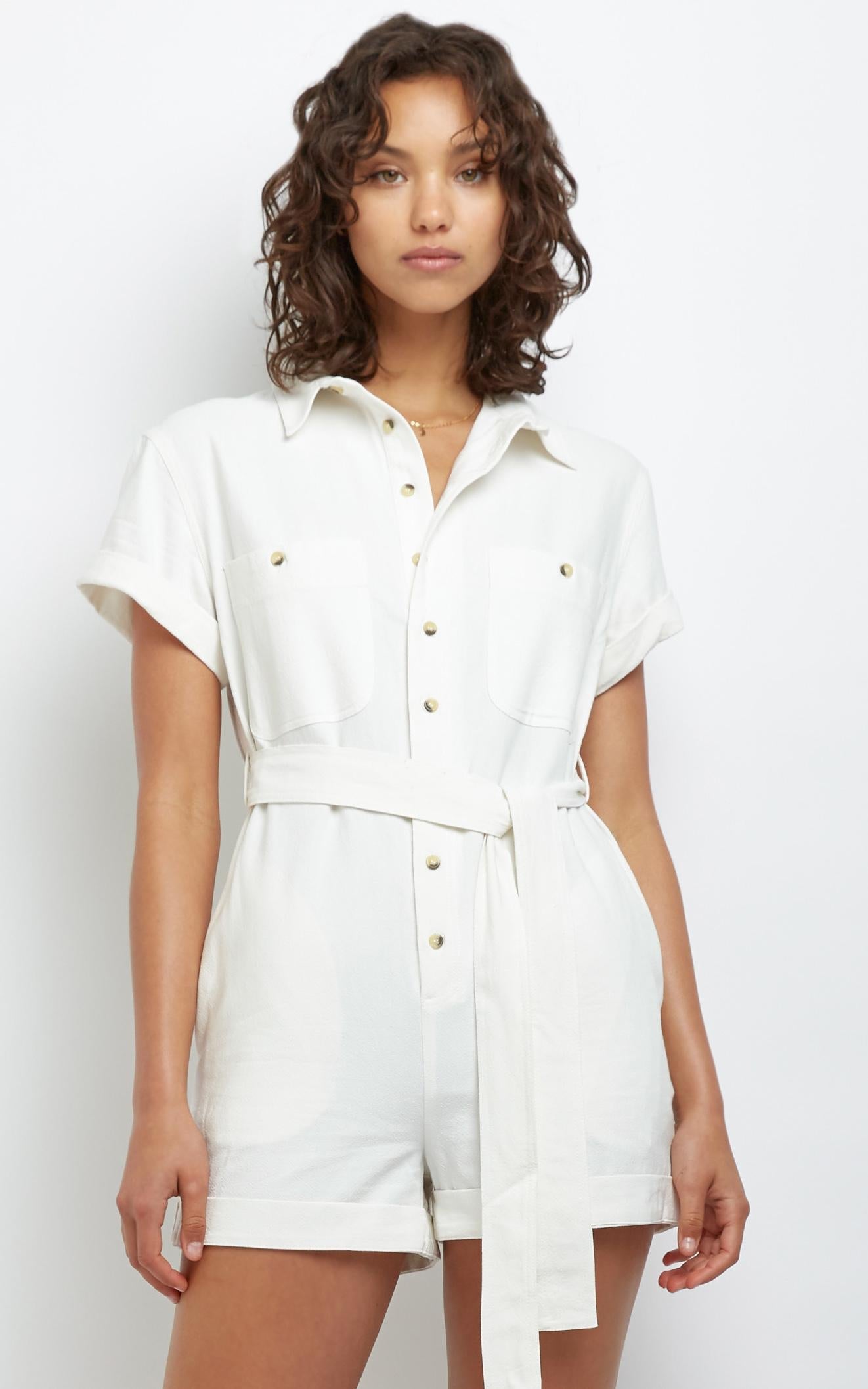 Rollas - Horizon Playsuit in Vintage White