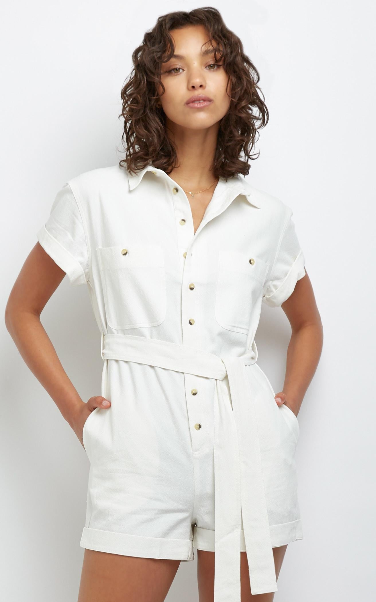 Rollas - Horizon Playsuit in Vintage White