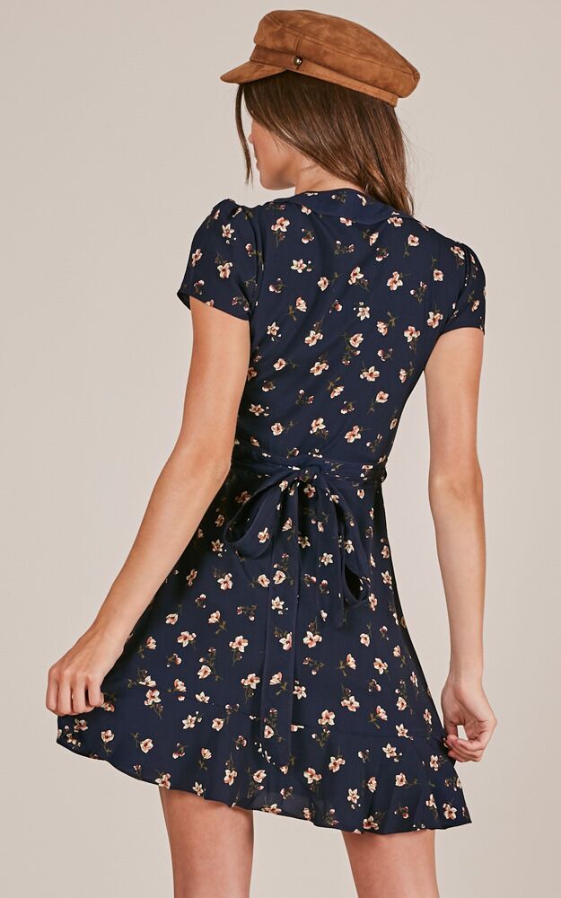 Full Speed Ahead Dress In Navy Floral