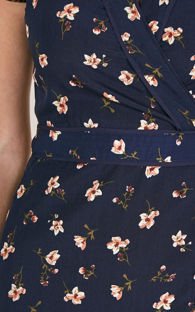 Full Speed Ahead Dress In Navy Floral